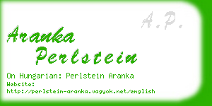 aranka perlstein business card